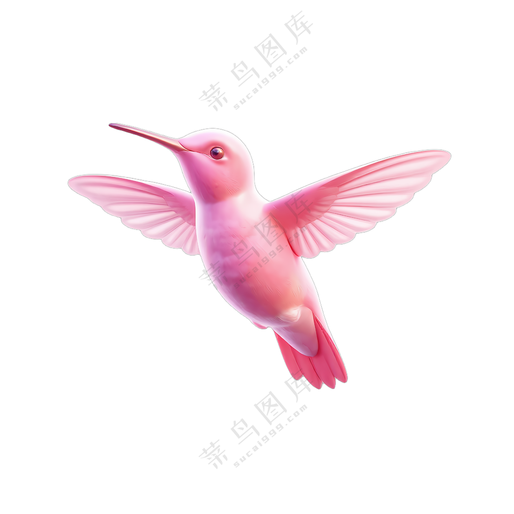 粉色蜂鸟展翅飞翔