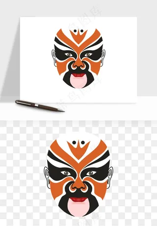 手绘戏剧脸谱卡通面具png免抠