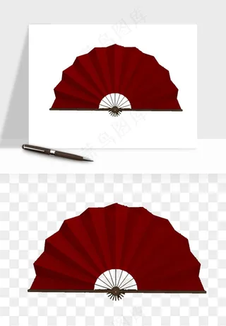 古风扇子元素png免抠