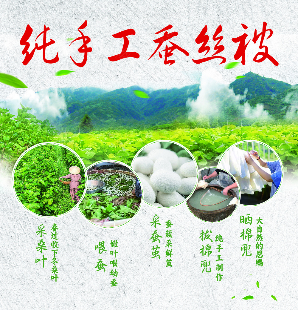 手工蚕丝被海报