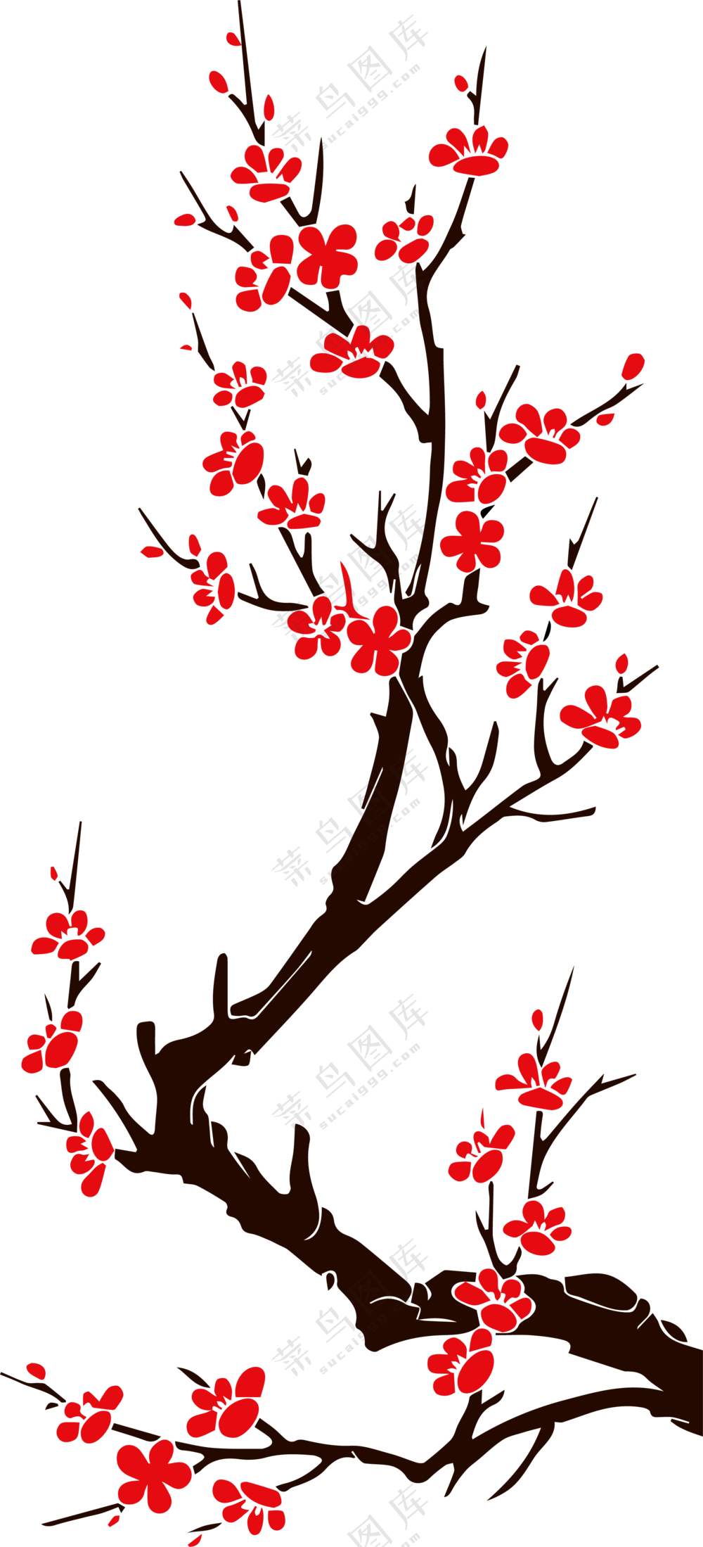 梅花 素材  手绘 梅花  水墨 梅花