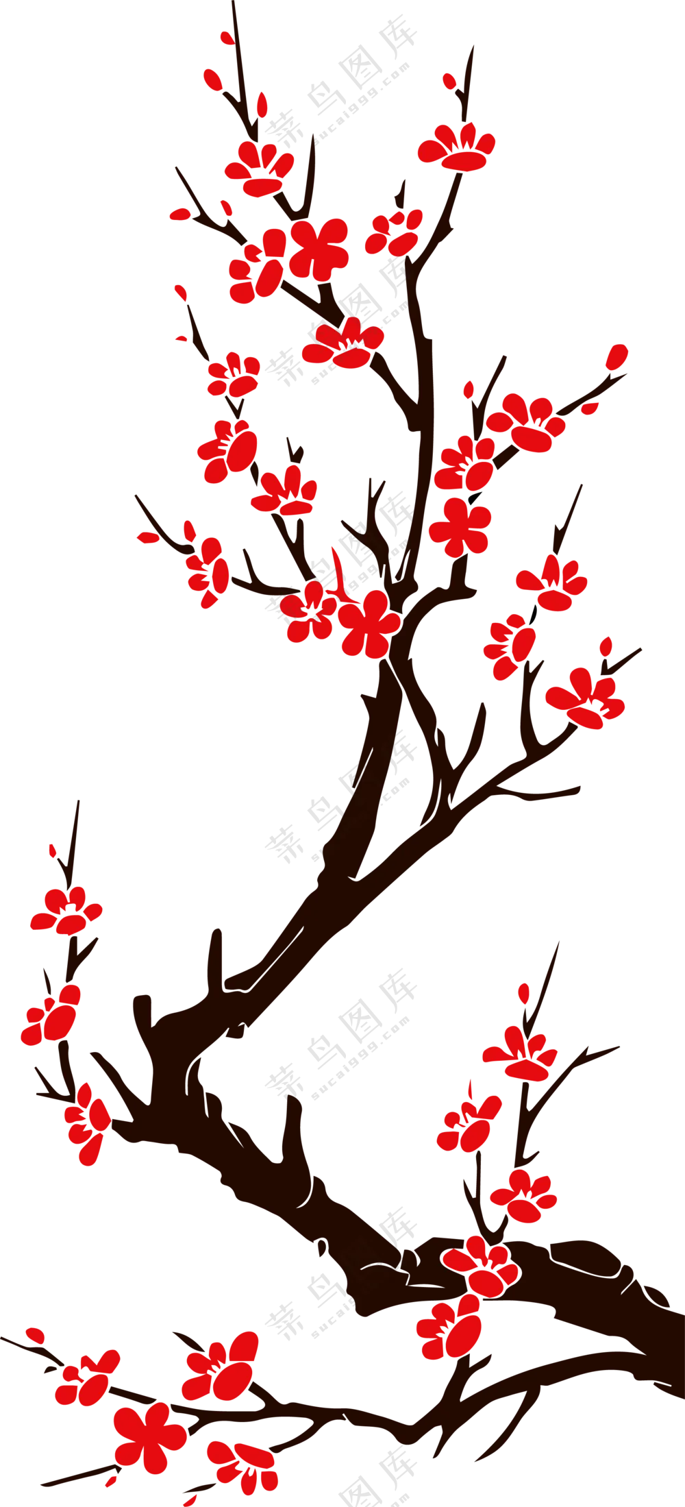 梅花 素材  手绘 梅花  水墨 梅花