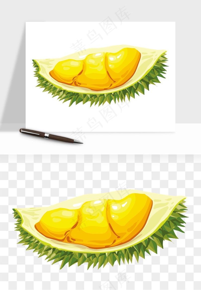 榴莲果肉水果png免抠