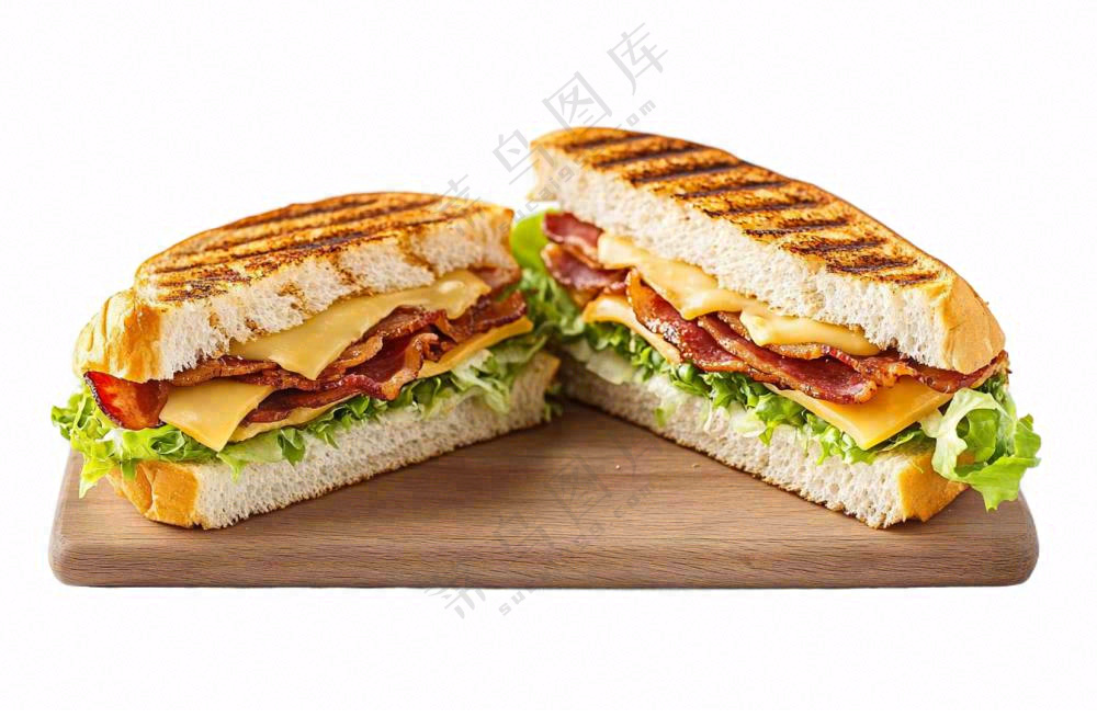 三明治汉堡摄影图免抠