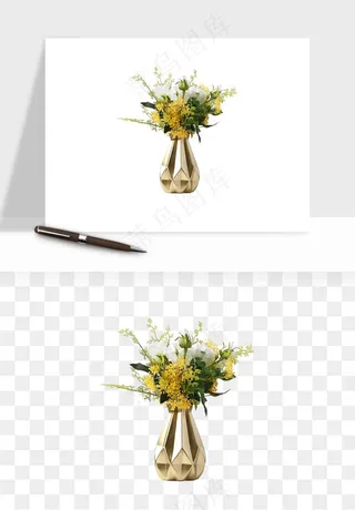 花瓶摆件花艺png免抠图