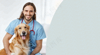 宠物美容院猫狗卡通插画背景