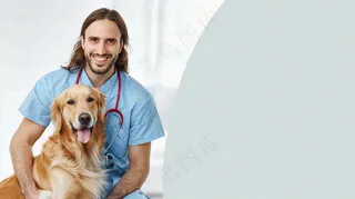 宠物美容院猫狗卡通插画背景