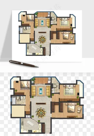 楼盘户型建筑图png免抠