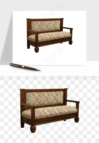 中式长椅长桌木桌png免抠