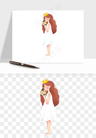 手绘女神女王妇女png免抠