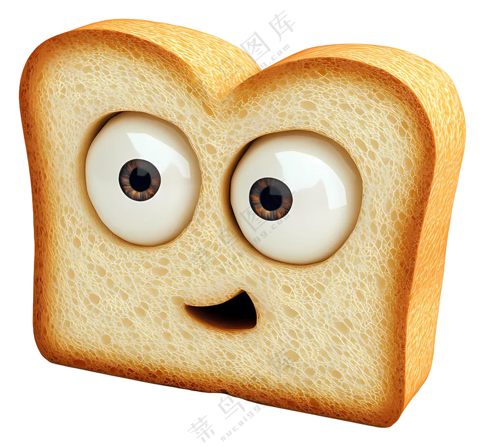 白面包-有大眼睛的有趣面包