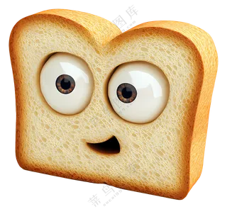 白面包-有大眼睛的有趣面包