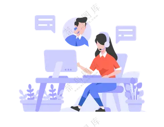 客户服务代表插画