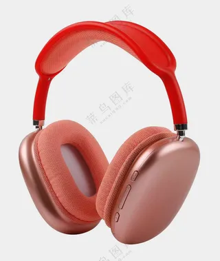 浅粉色舒适居家风头戴式耳机样机