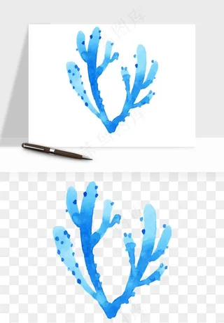卡通珊瑚海底植物png免抠