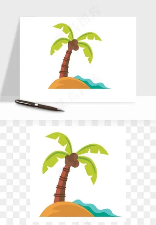 沙滩游泳度假休闲png免抠