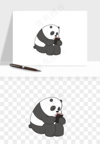 熊猫国宝手绘png免抠