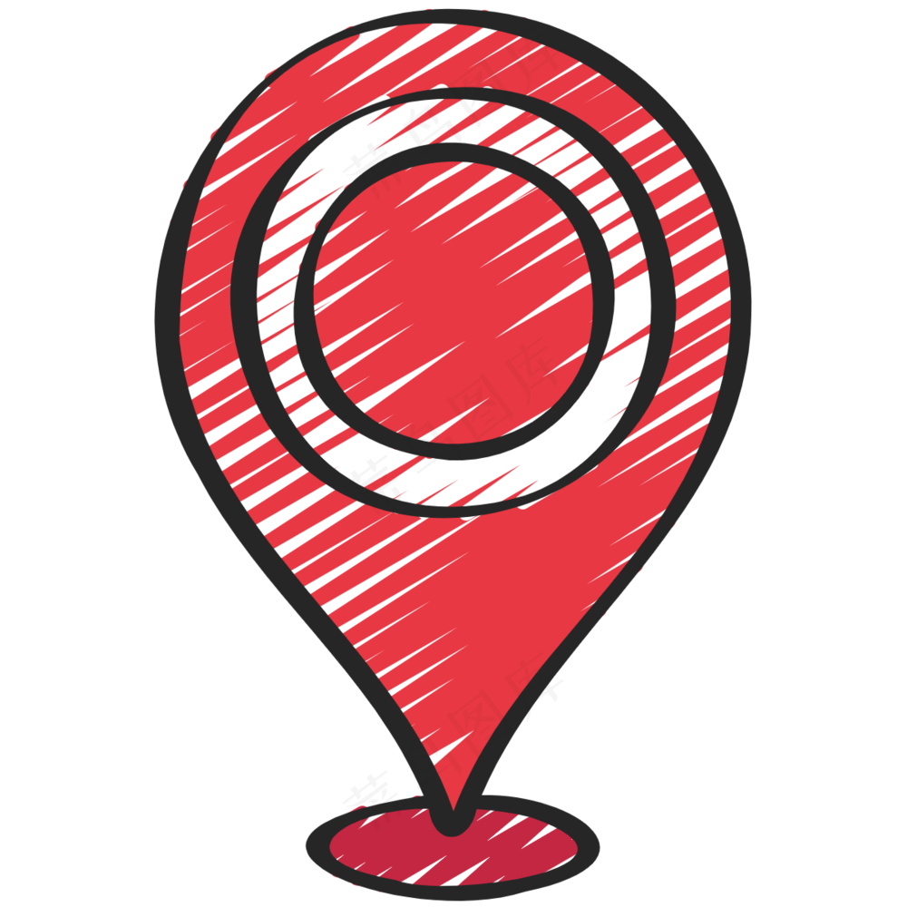 地点定位 铅笔手绘图标icon