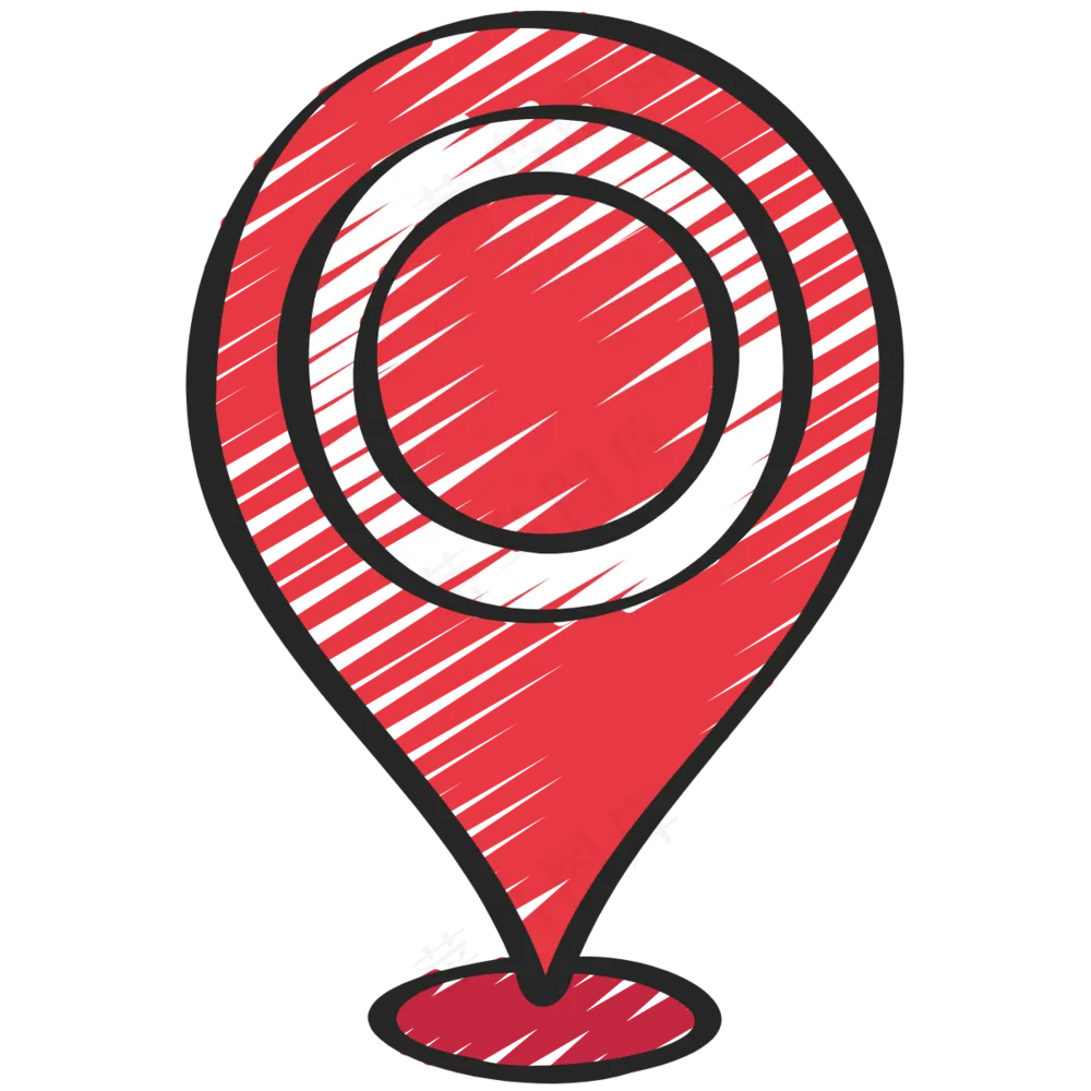 地点定位 铅笔手绘图标icon