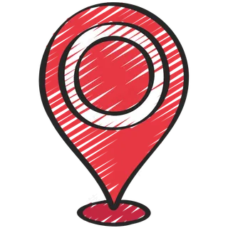 地点定位 铅笔手绘图标icon