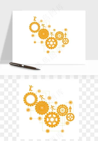 商务科技齿轮组矢量png免抠