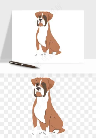 手绘狗狗宠物png免抠