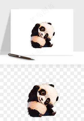 熊猫国宝手绘png免抠
