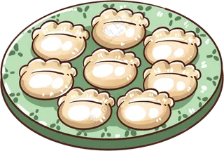 手绘插画-美食水饺