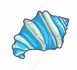 海洋贝壳海螺生物卡通插画免抠