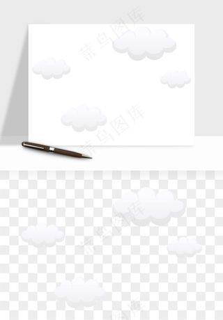 卡通云朵多云天气png免抠