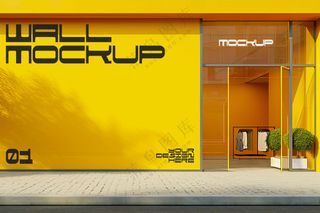 商场超市外墙门店门头招牌贴图海报店铺店招橱窗logo样机-11