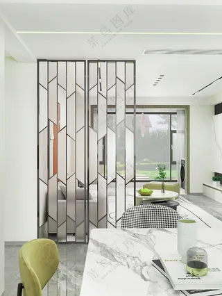 建材-效果图-屏风隔断-高清无水印