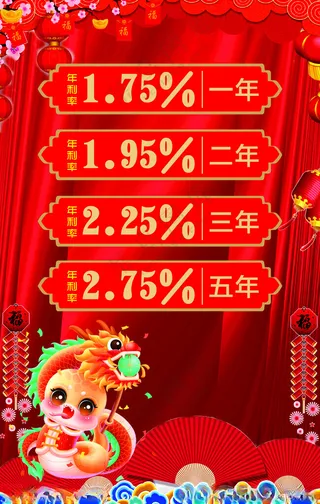 蛇年存款定期存款广告设计