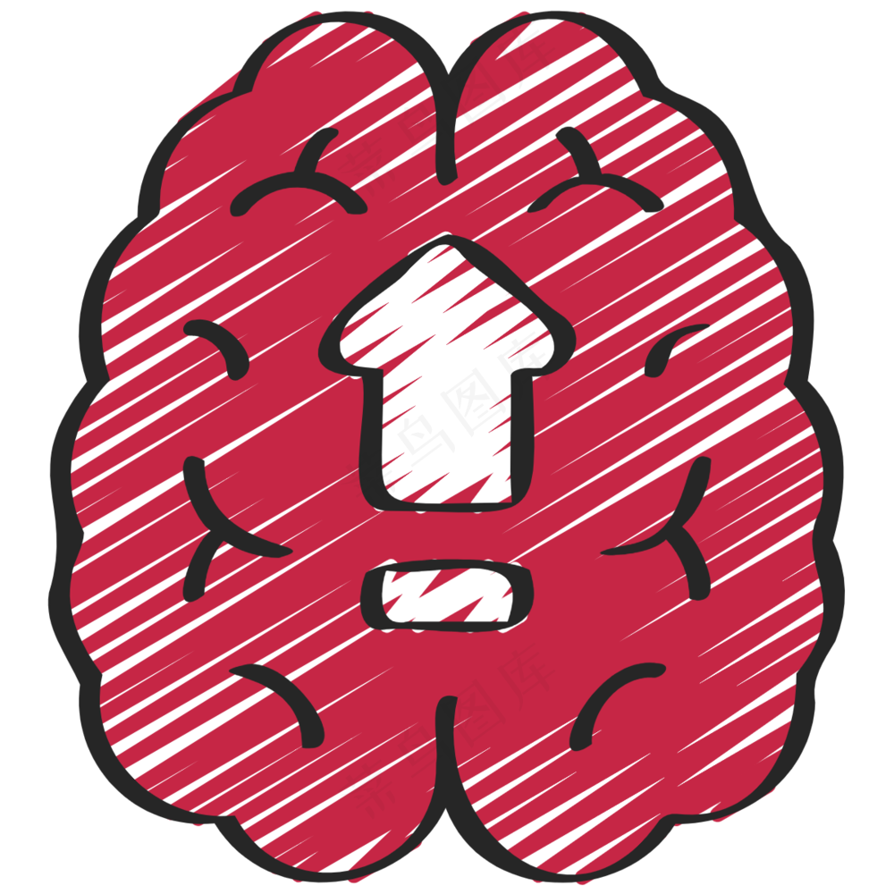 大脑智商增长 铅笔手绘图标icon