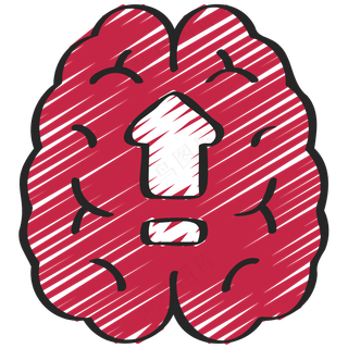 大脑智商增长 铅笔手绘图标icon