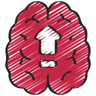 大脑智商增长 铅笔手绘图标icon