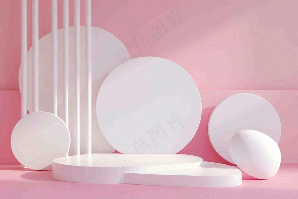 美妆护肤3d展台清新背景