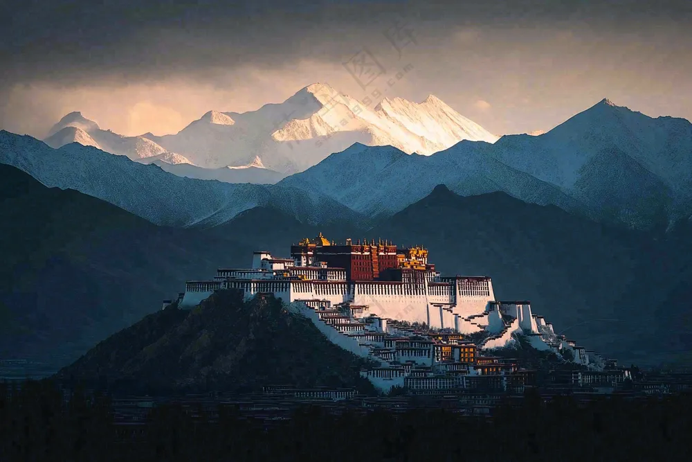 日照金山西藏大自然风光摄影图