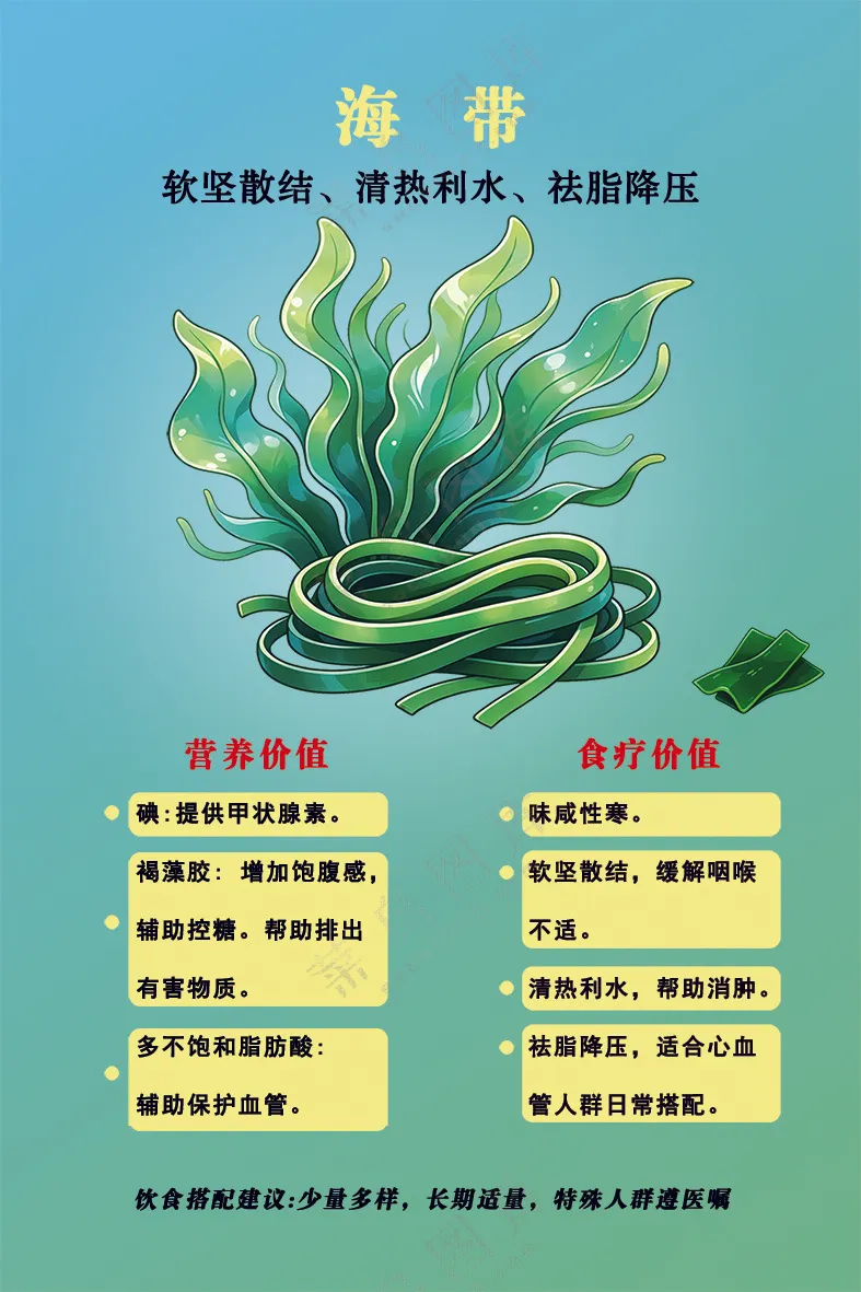 冷色调海带宣传海报