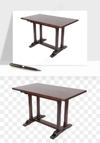 中式长椅长桌木桌png免抠
