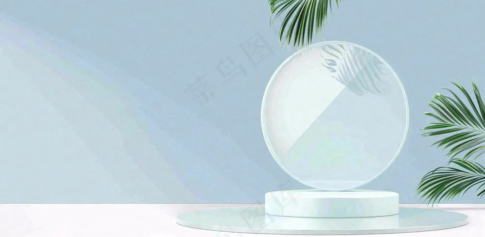 美妆护肤3d展台清新背景