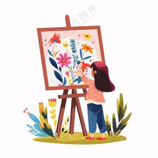 画画美术画板学习人物插画免抠