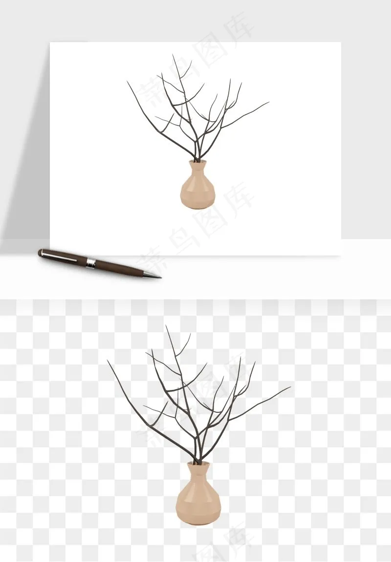 花瓶摆件花艺png免抠图
