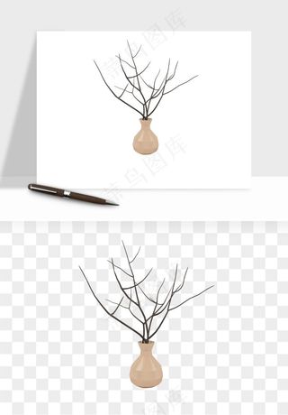 花瓶摆件花艺png免抠图