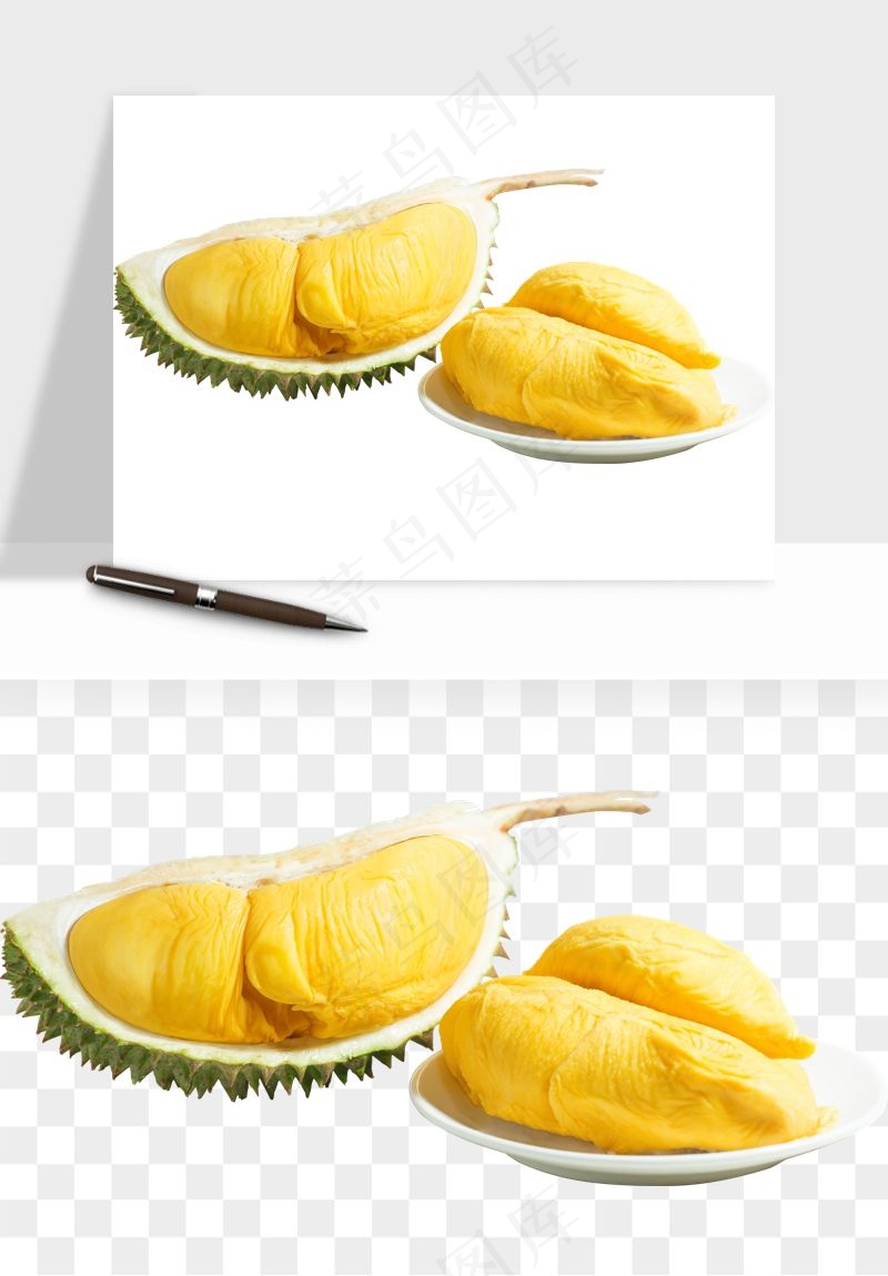 榴莲果肉水果png免抠