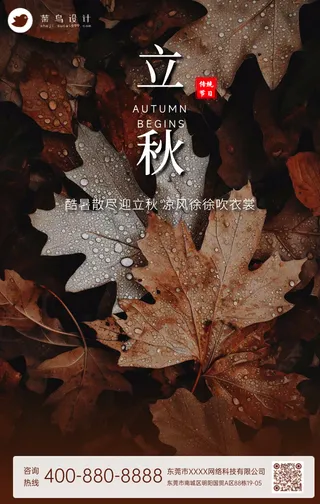 立秋手机海报