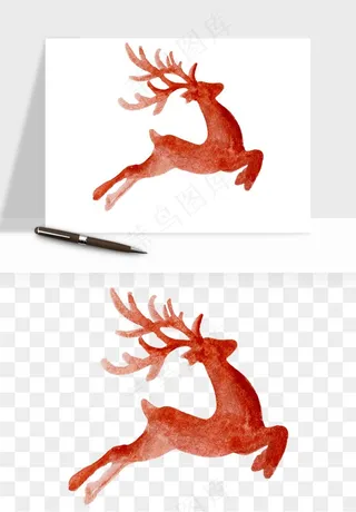手绘梅花鹿小鹿麋鹿png免抠