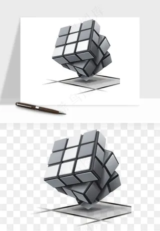 立体创意魔方png免抠