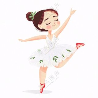 跳舞的女孩舞蹈艺术芭蕾舞卡通插画免抠