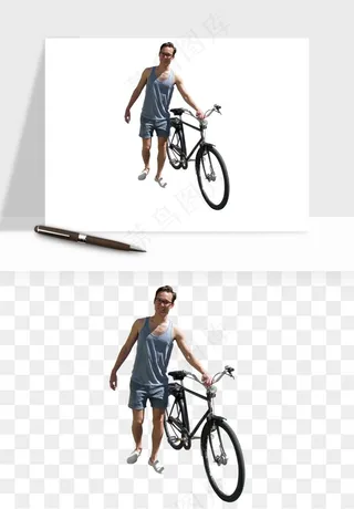 骑行人物自行车手png免抠
